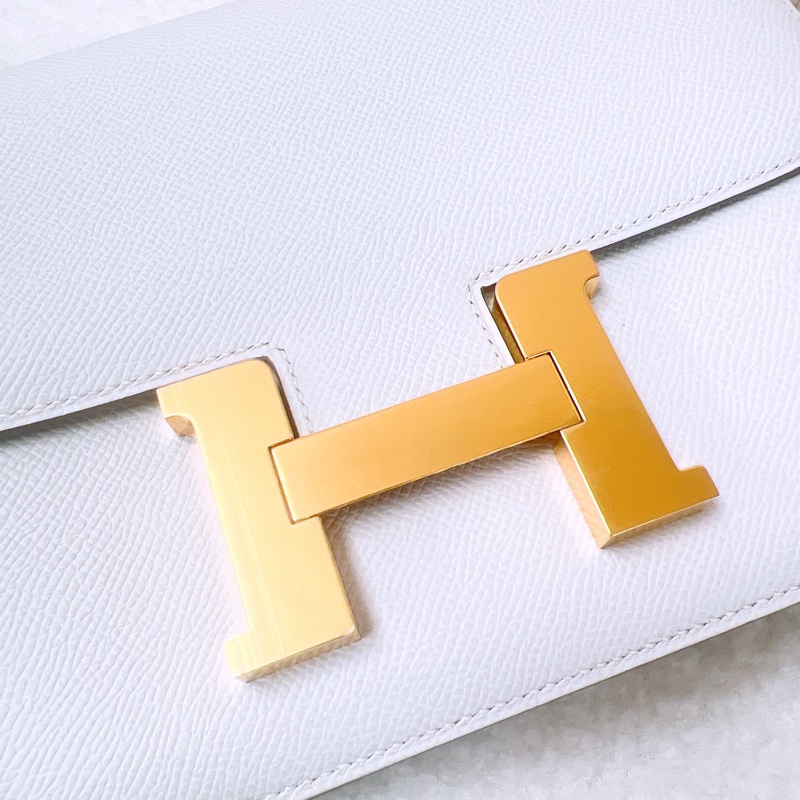 Hermes constance 24 奶灰白金扣 B刻-9