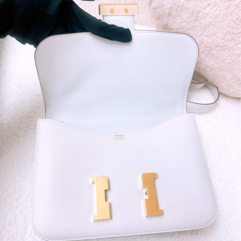 Hermes constance 24 奶灰白金扣 B刻-10
