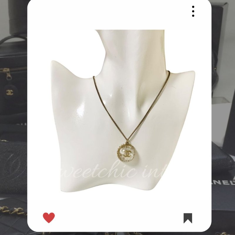 🛍️🎁 雙12🔥 12月新品上架 聖誕節🎄💖 新款 香奈兒 Chanel 淡金水鑽立體半球形頸鏈 🔥 香奈兒熱賣款 香奈兒經典款 頸鏈 CHANEL NECKLACE-3