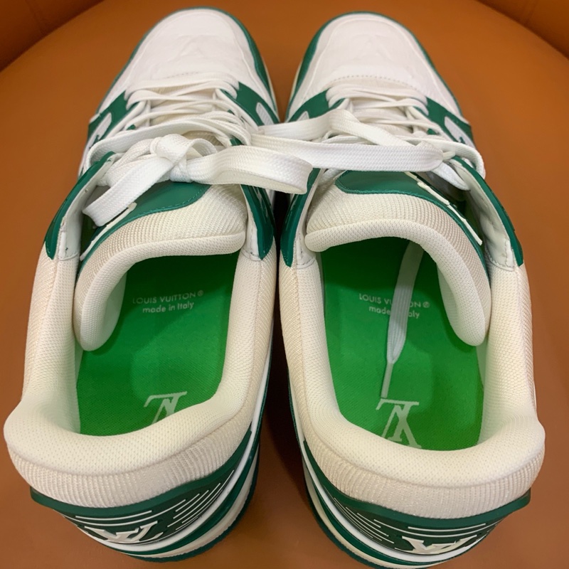lv trainer  99新經典白綠配色低幫板鞋-3