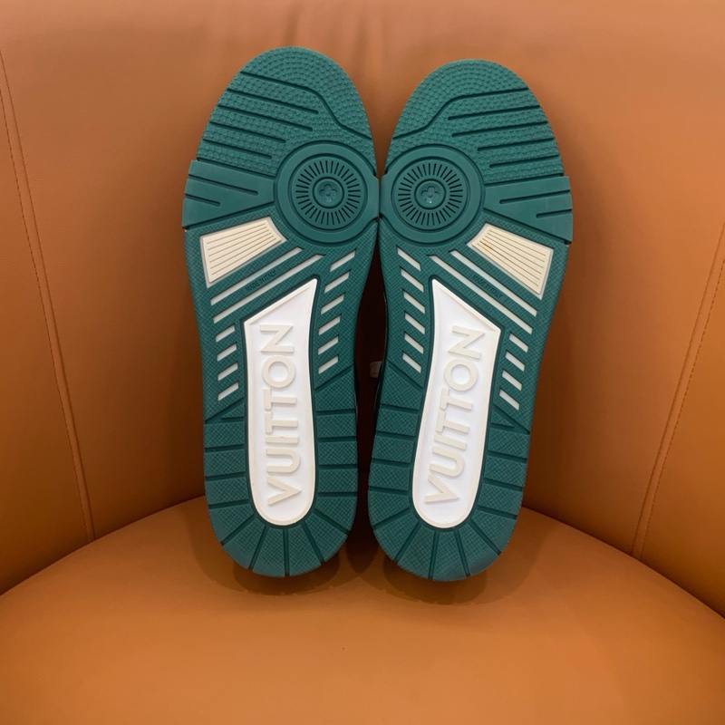 lv trainer  99新經典白綠配色低幫板鞋-4