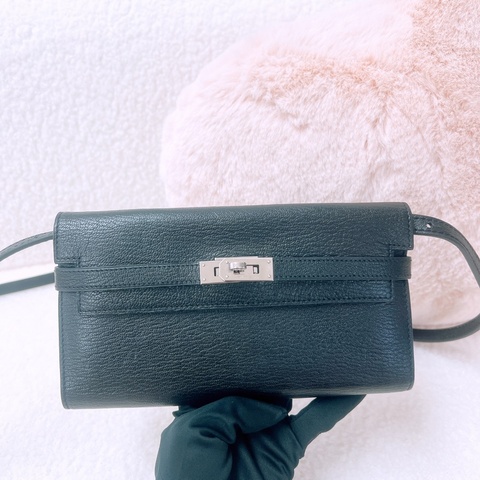 Hermes 黑銀kelly to go平替/ 凱莉長夾