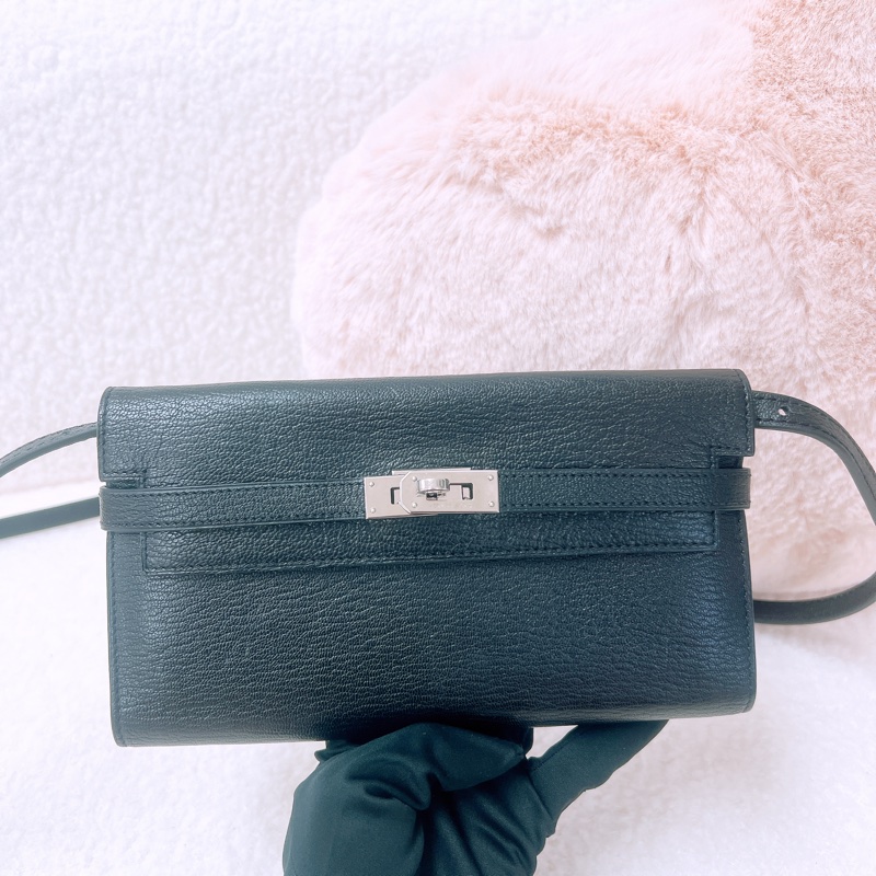 Hermes 黑銀kelly to go平替/ 凱莉長夾-0