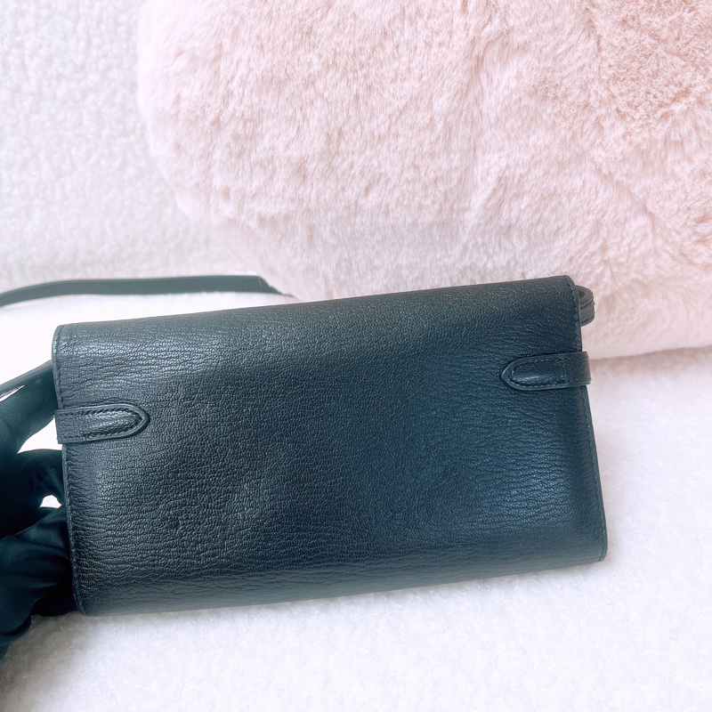 Hermes 黑銀kelly to go平替/ 凱莉長夾-5