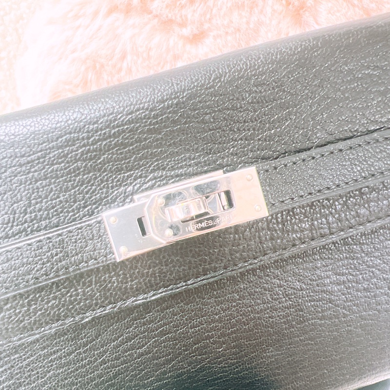 Hermes 黑銀kelly to go平替/ 凱莉長夾-12