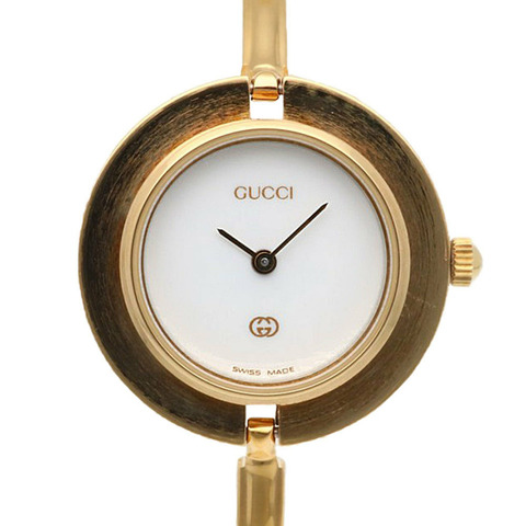 二手 Gucci GP 11/12 石英女錶，附 11 種顏色的可更換錶圈