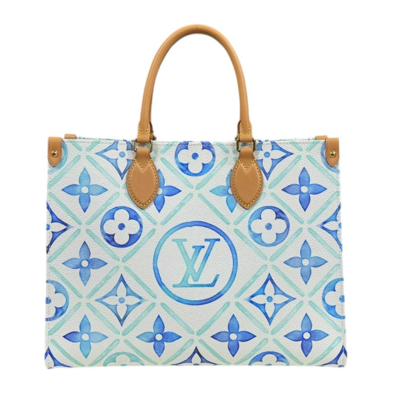 二手路易威登 On the Go MM LV Monogram Tile 單肩包，PVCM11262，藍色，女士，兩用-2
