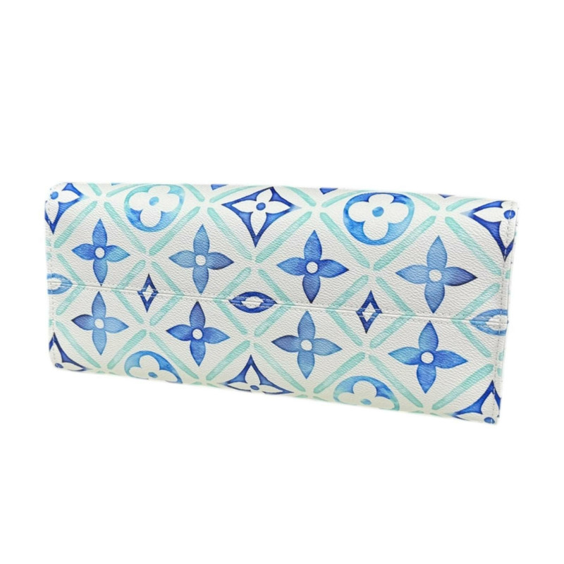 二手路易威登 On the Go MM LV Monogram Tile 單肩包，PVCM11262，藍色，女士，兩用-4