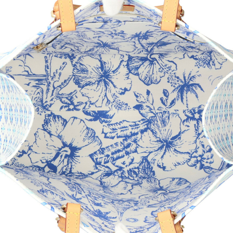 二手路易威登 On the Go MM LV Monogram Tile 單肩包，PVCM11262，藍色，女士，兩用-5