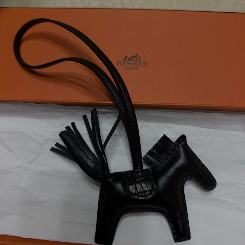 🐎 Hermès Rodeo PM 小馬吊飾｜黑色｜鱷魚皮｜原廠盒裝-2