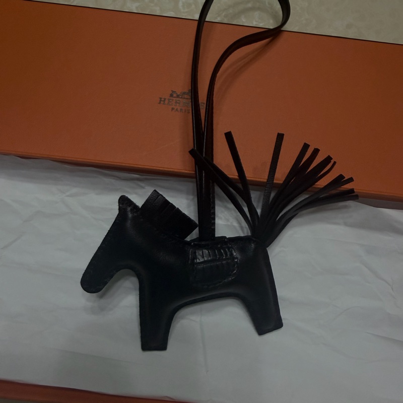 🐎 Hermès Rodeo PM 小馬吊飾｜黑色｜鱷魚皮｜原廠盒裝-3