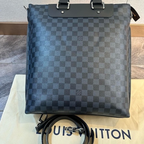 全新 LV 路易威登 棋盤格竪版公文包 托特包 手提單肩斜挎包 內有隔層 商務休閒都適合 百搭又耐用