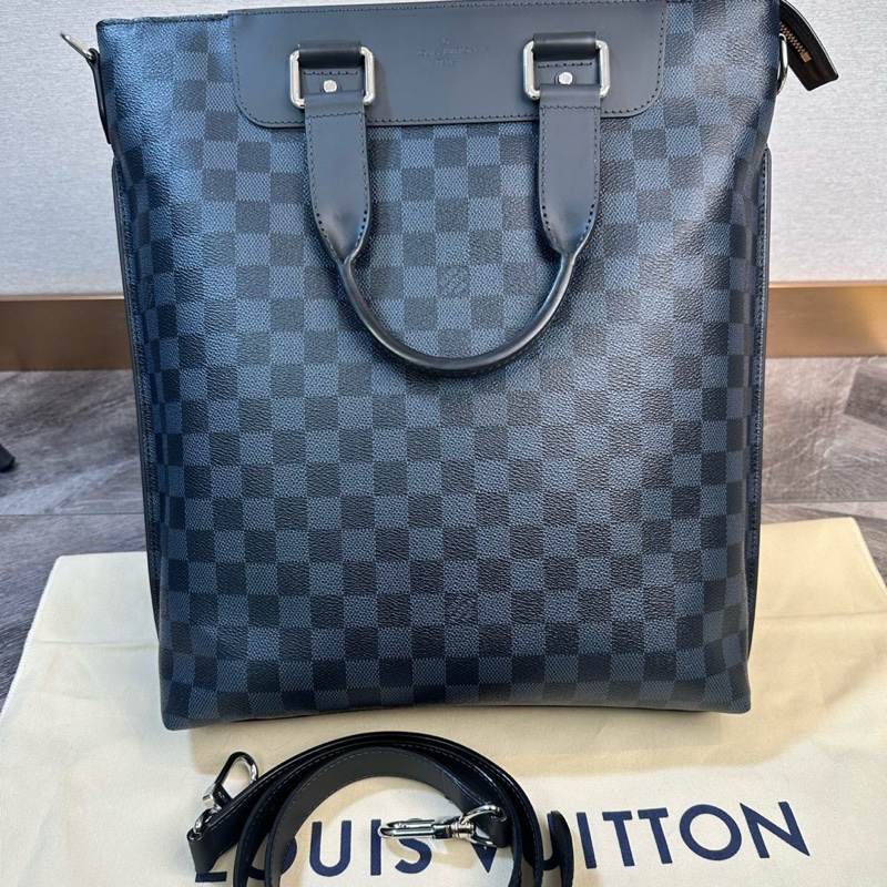 全新 LV 路易威登 棋盤格竪版公文包 托特包 手提單肩斜挎包 內有隔層 商務休閒都適合 百搭又耐用-3