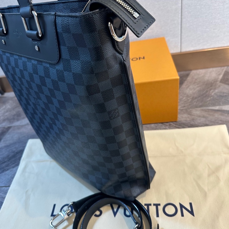 全新 LV 路易威登 棋盤格竪版公文包 托特包 手提單肩斜挎包 內有隔層 商務休閒都適合 百搭又耐用-5