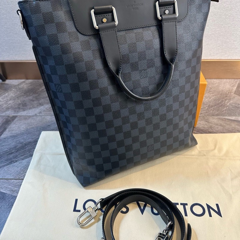 全新 LV 路易威登 棋盤格竪版公文包 托特包 手提單肩斜挎包 內有隔層 商務休閒都適合 百搭又耐用-6
