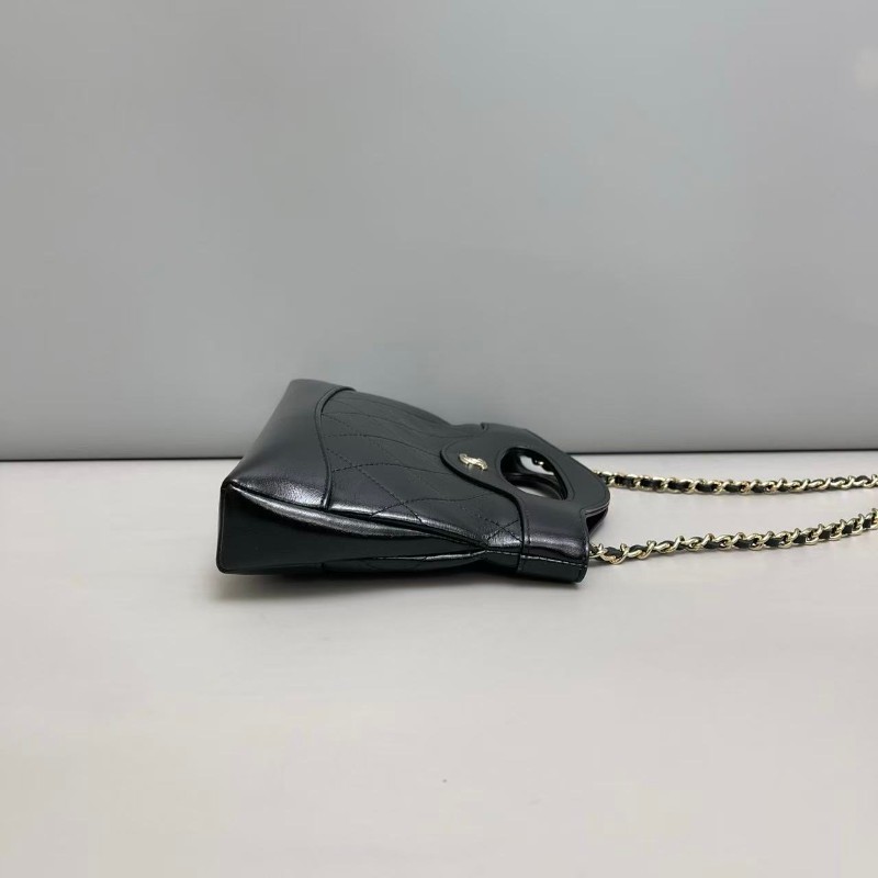 Chanel 31bag nano黑金全皮鏈條包 晶片款-4