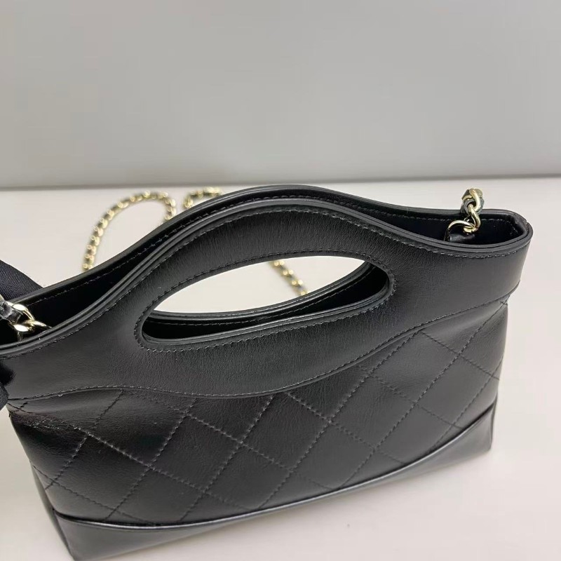 Chanel 31bag nano黑金全皮鏈條包 晶片款-7