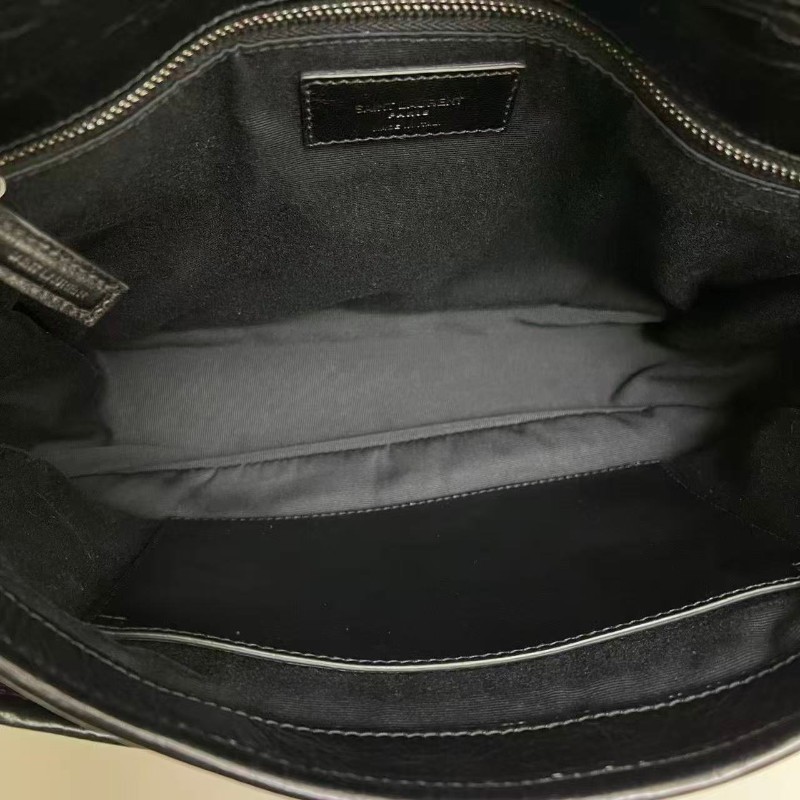 YSLNiki中號黑色銀鏈全皮肩背包斜背包-7