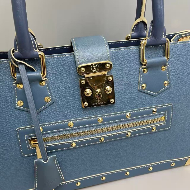 超級稀有😍LV路易威登 霧霾藍全皮蘇哈里 手提包-7