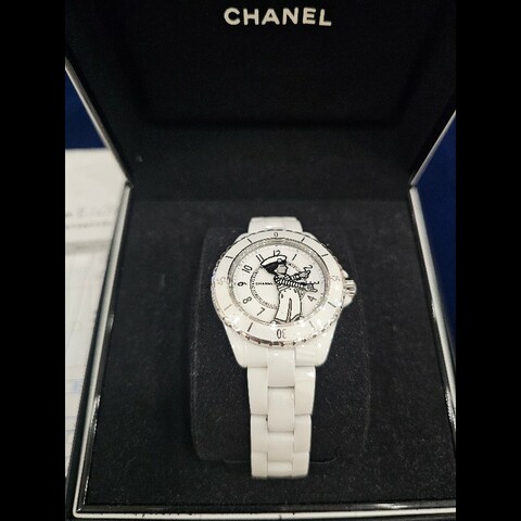 全球限量香奈兒女士水手服 J12 COCO 白色陶瓷腕錶 38mm