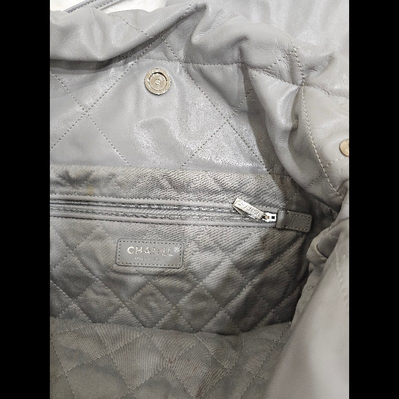 Chanel 22 灰色消光銀鏈 小號-4