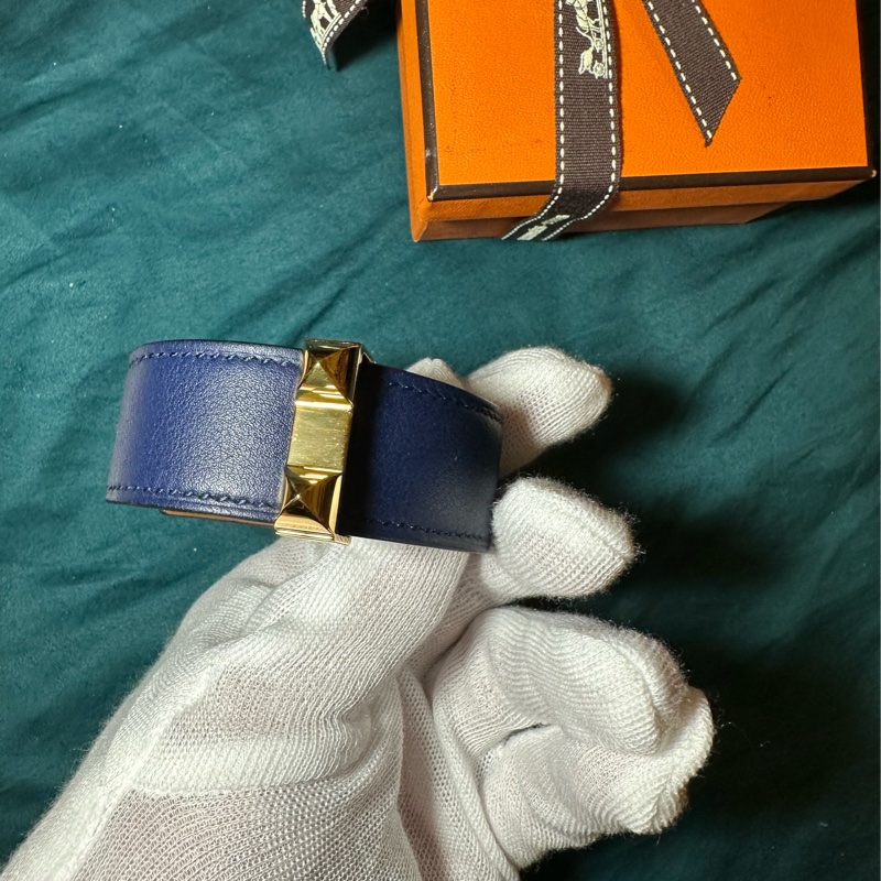 HERMES 愛馬仕 海軍藍 Collier de Chien 24手環-5