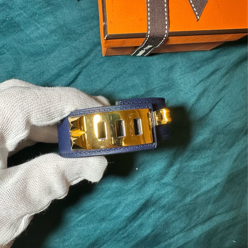 HERMES 愛馬仕 海軍藍 Collier de Chien 24手環-9