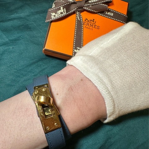 HERMES 愛馬仕淺藍色KELLY手環