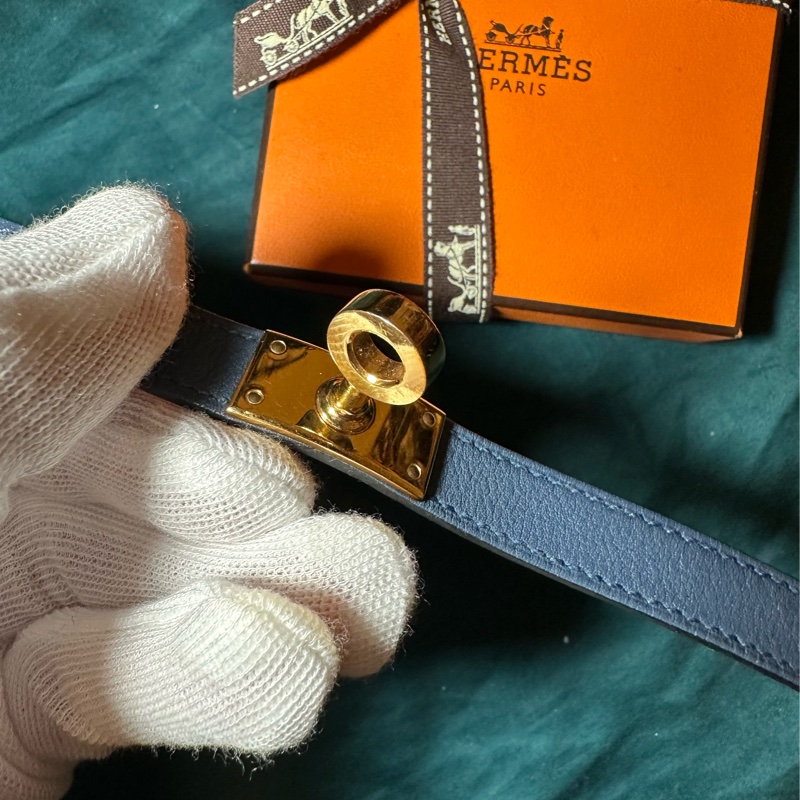 HERMES 愛馬仕淺藍色KELLY手環-7