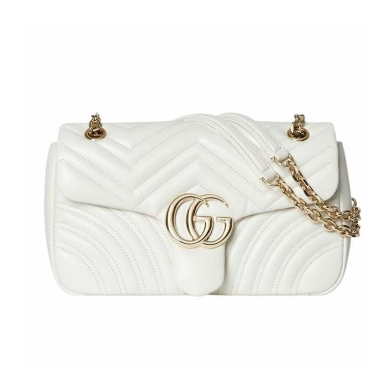 GUCCI 白色皮革 GG Marmont 841290 AAFAX 9050-0