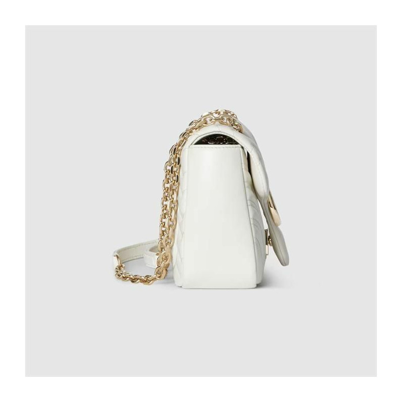 GUCCI 白色皮革 GG Marmont 841290 AAFAX 9050-2