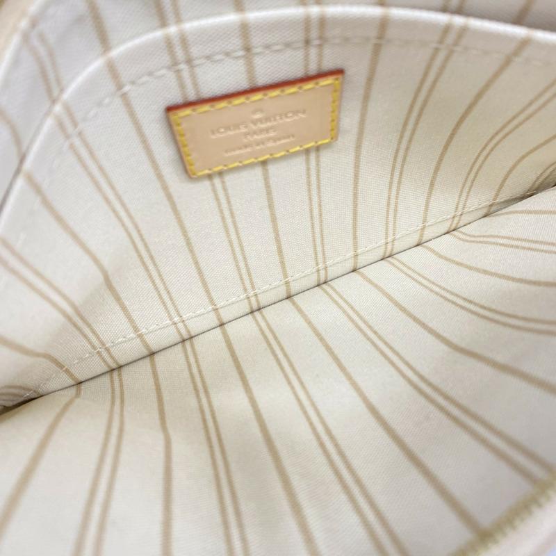 路易威登 Damier Azur Neverfull MM 手提包 N41361 白色 女士-12