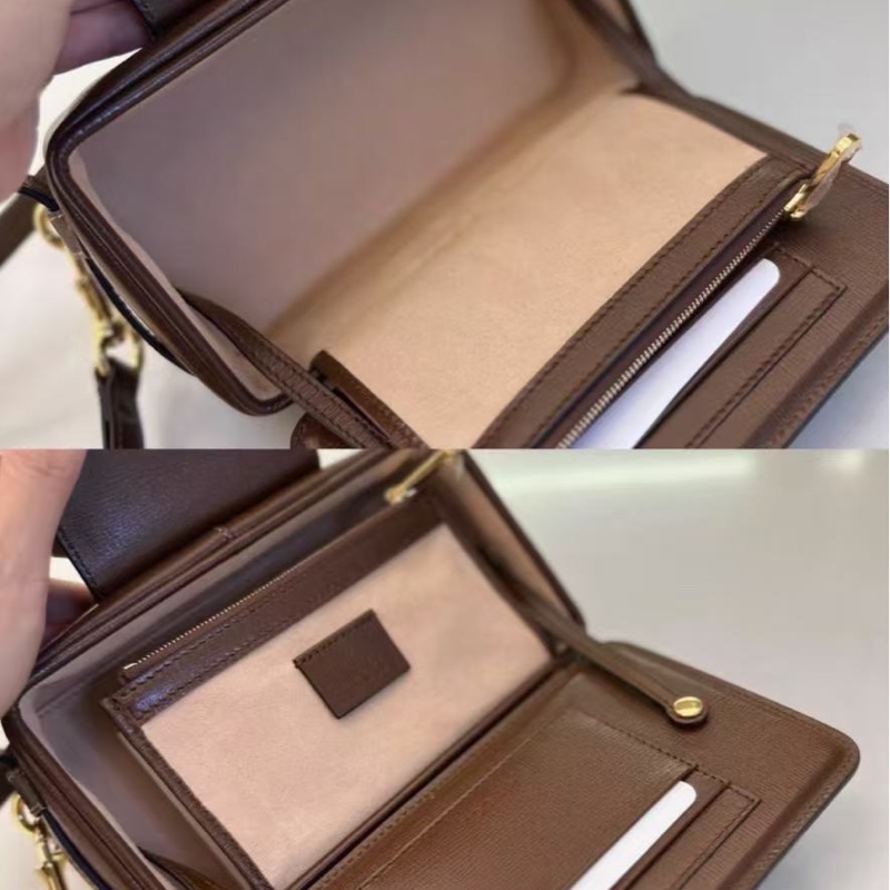 GUCCI 經典老花金扣盒子肩背斜背包 17.5*10*6 98新配件塵袋-6