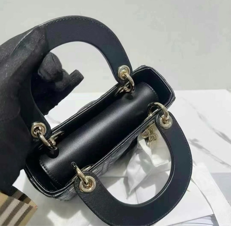 Lady dior mini 戴妃 黑金 全新未撕膜 配件全齊-2