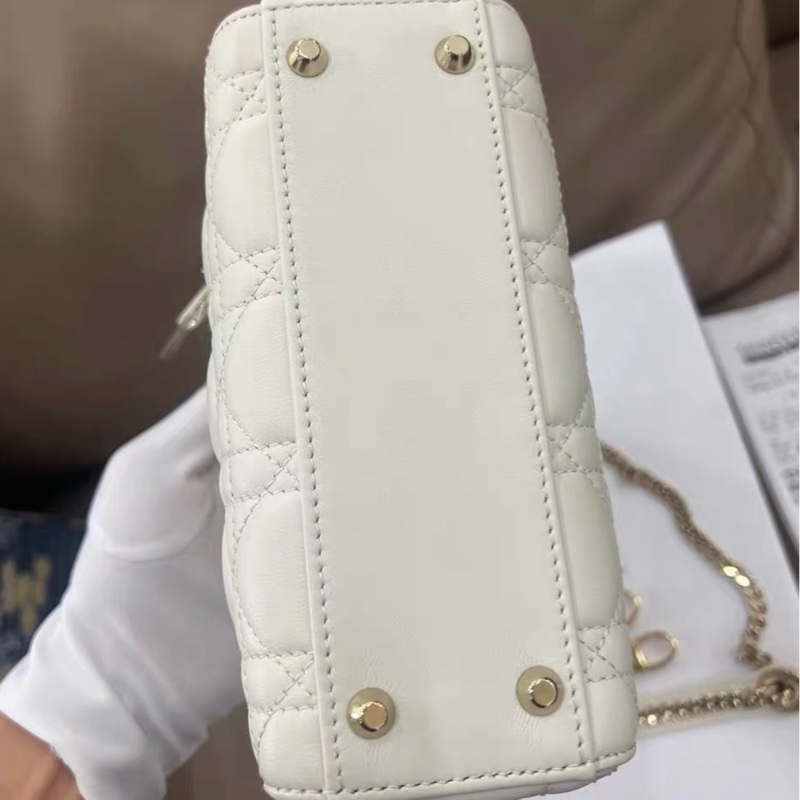 lady dior mini 白金色 戴妃白色 全新 全套齊有收據-3