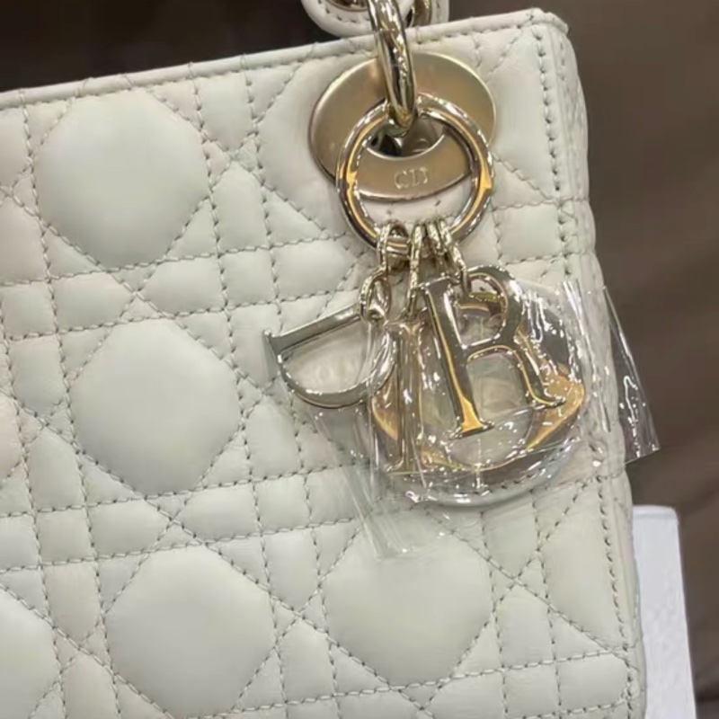 lady dior mini 白金色 戴妃白色 全新 全套齊有收據-4