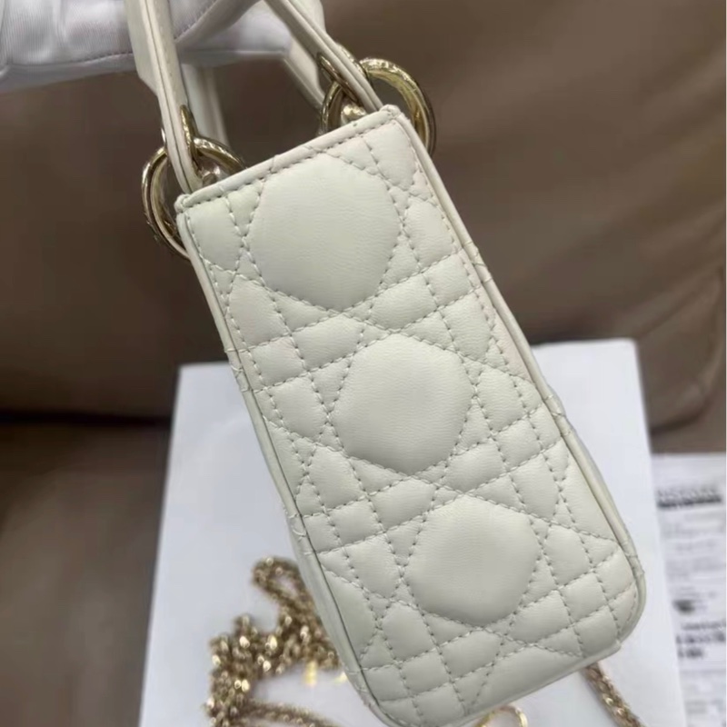 lady dior mini 白金色 戴妃白色 全新 全套齊有收據-6