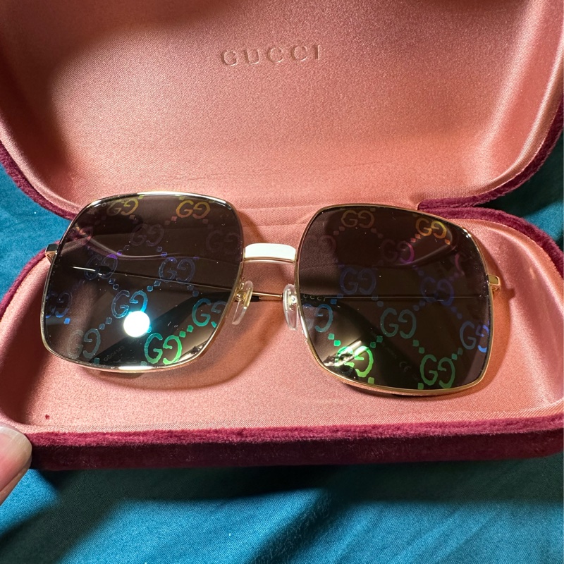 GUCCI 滿版GG花紋變色漸層太陽眼鏡-0