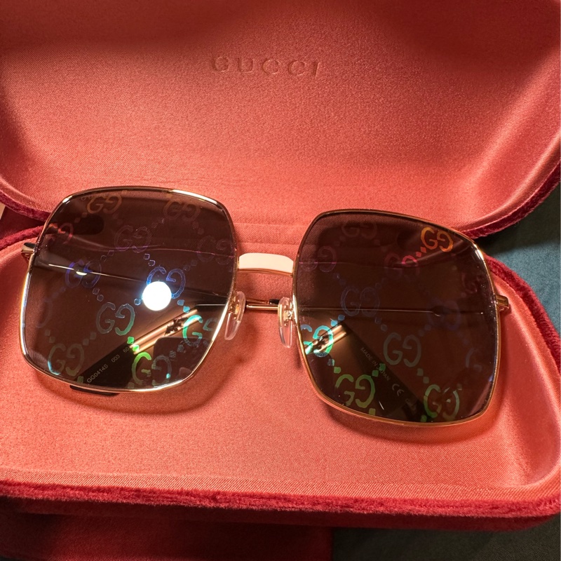 GUCCI 滿版GG花紋變色漸層太陽眼鏡-1