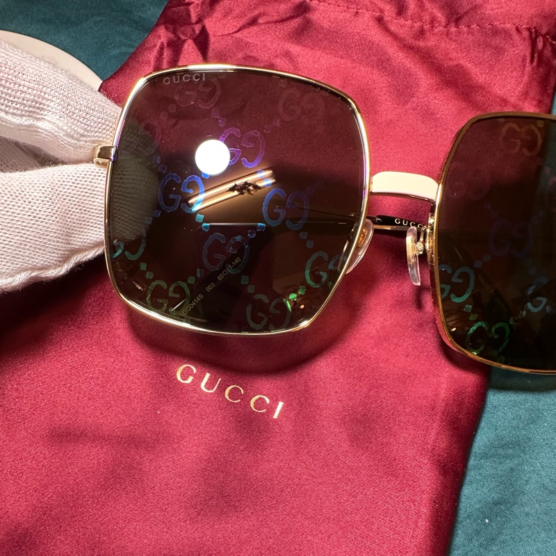 GUCCI 滿版GG花紋變色漸層太陽眼鏡-3