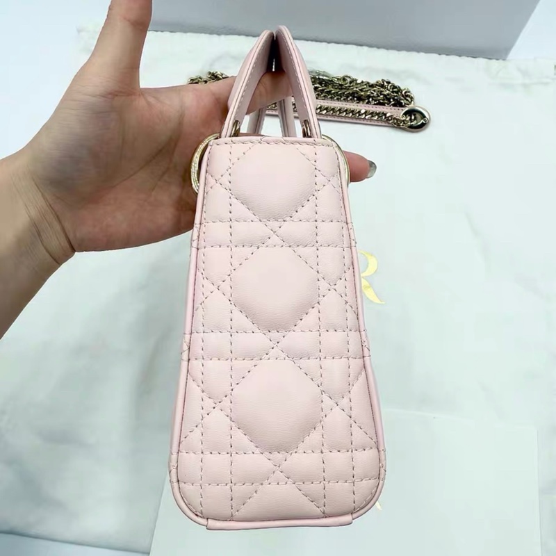 全新 Lady Dior mini 戴妃櫻花粉色 25年編碼收據(全套配件齊）-5