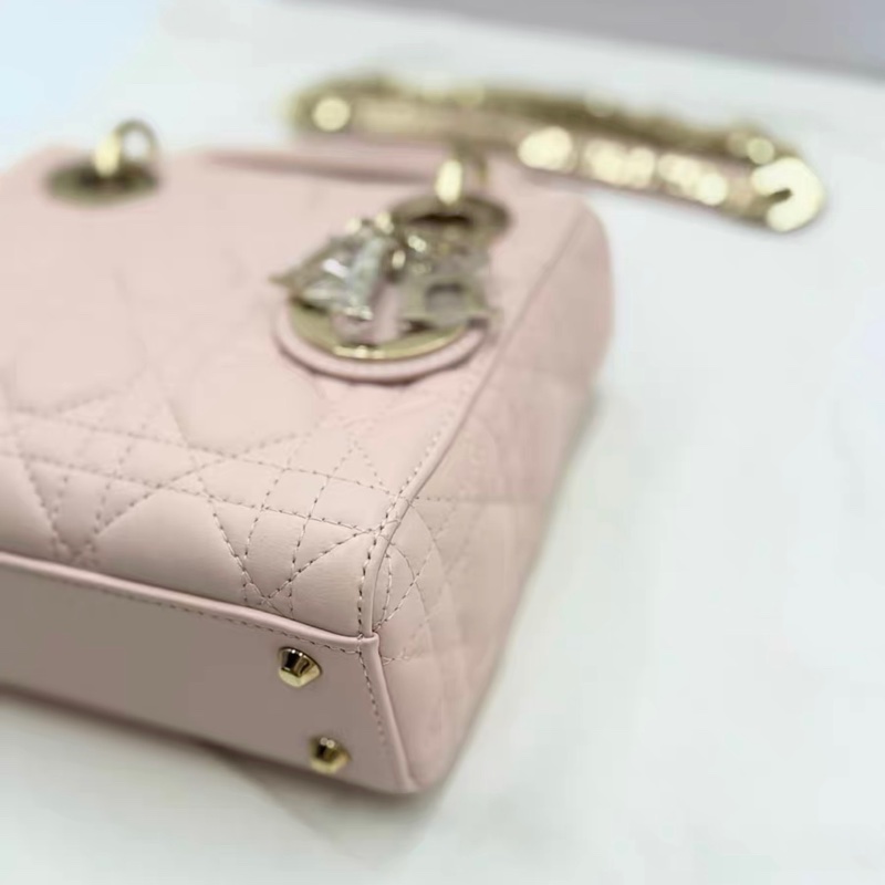 全新 Lady Dior mini 戴妃櫻花粉色 25年編碼收據(全套配件齊）-6