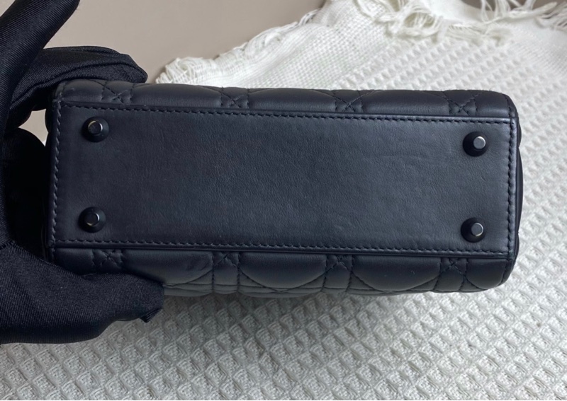 Lady dior mini 戴妃 磨沙黑色 全黑五金 97新-2