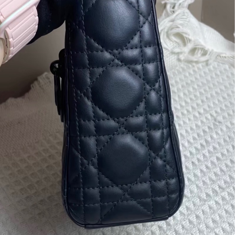 Lady dior mini 戴妃 磨沙黑色 全黑五金 97新-5