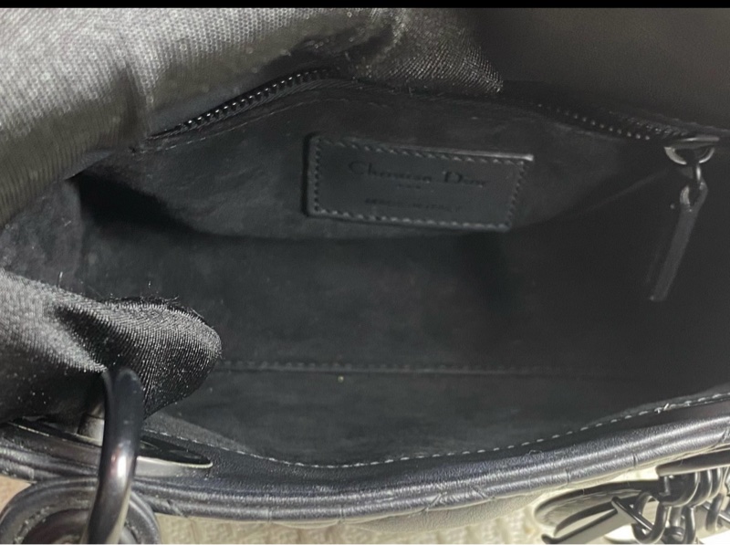 Lady dior mini 戴妃 磨沙黑色 全黑五金 97新-7