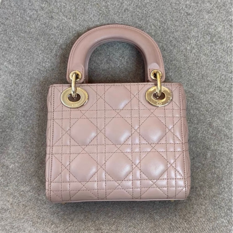 Lady dior mini 戴妃 珠光粉色 97 新-1