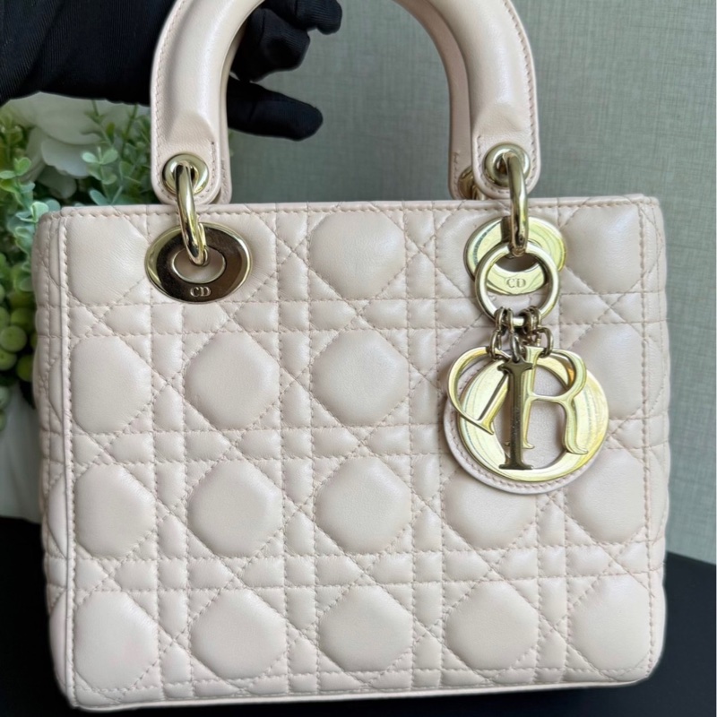 Lady dior small 戴妃4格 櫻花粉色 93 新-1