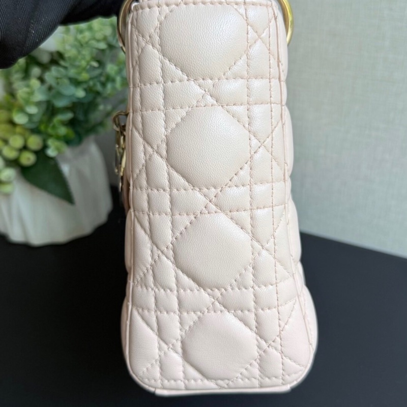 Lady dior small 戴妃4格 櫻花粉色 93 新-3