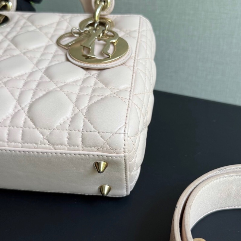 Lady dior small 戴妃4格 櫻花粉色 93 新-6