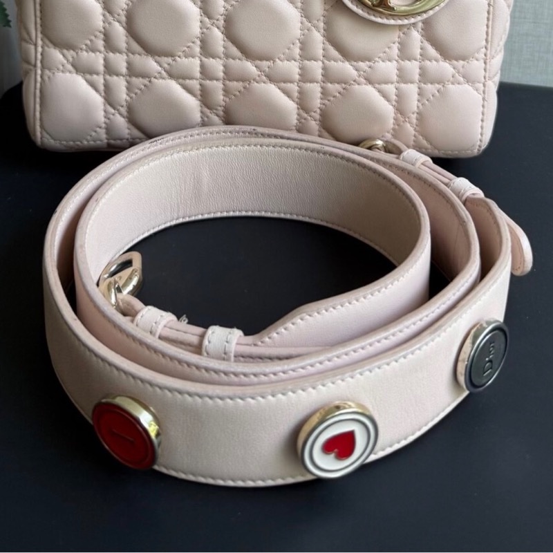 Lady dior small 戴妃4格 櫻花粉色 93 新-8